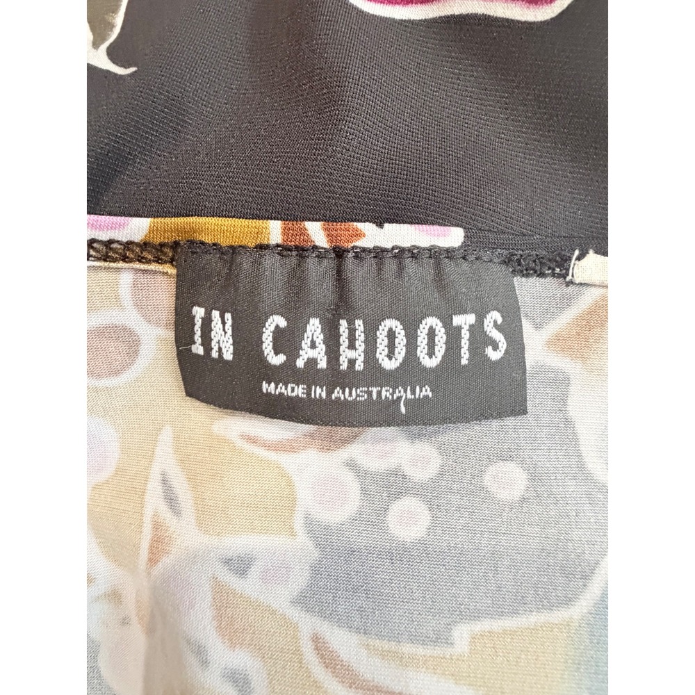 In Cahoots Multicolor Floral Print Short Sleeve Top Medium Fairycore Y2K - Picture 6 of 7
